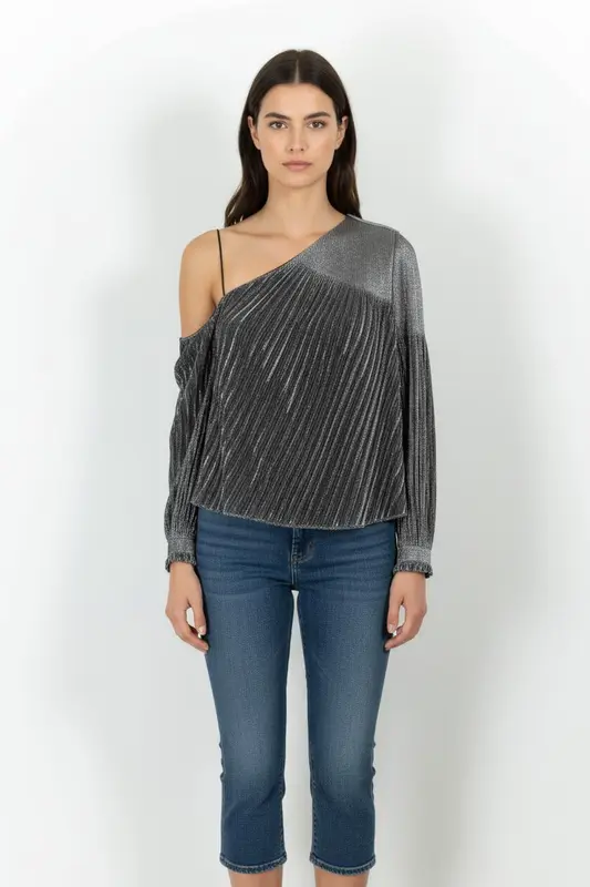 Blouse Asymétrique Grise - Taille S/36