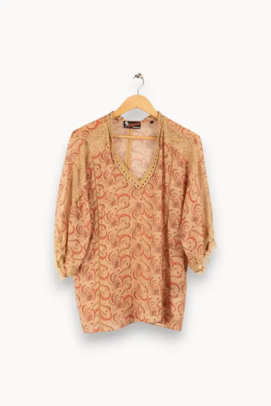 Blouse beige à motifs - Taille L/40