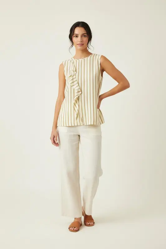 Blouse beige rayée - Taille S/36