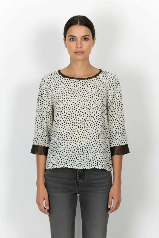 Blouse Blanche et Noire - Taille S/36