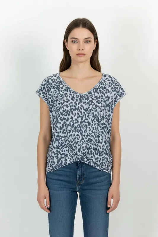 Blouse Bleu et Blanc - Taille XL/42
