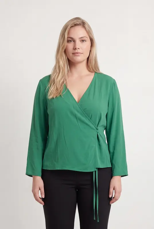 Blouse Cache-Cœur Verte - Taille XXL/44