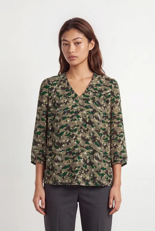Blouse Camouflage Multicolore - Taille S/36