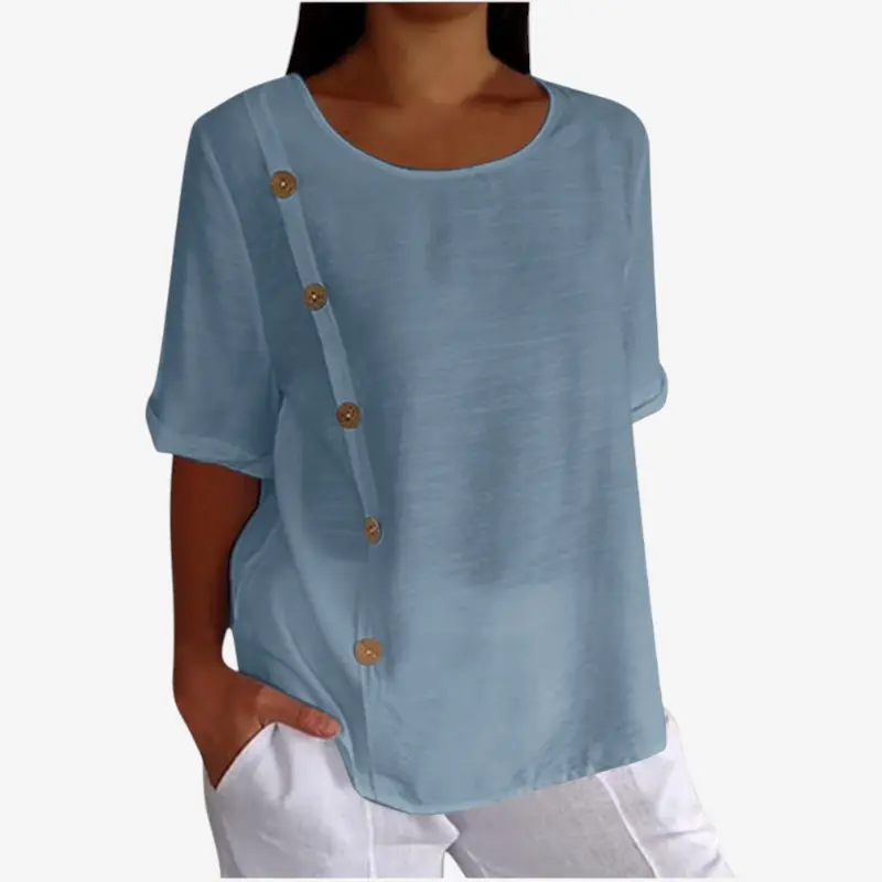 Blouse décontractée femme à manches courtes