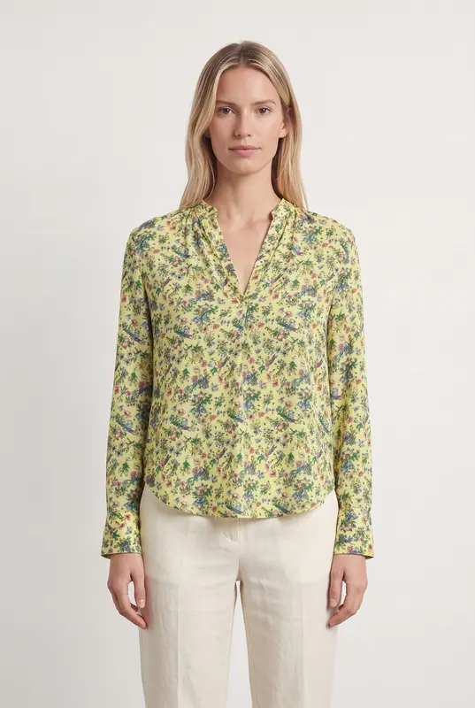 Blouse Jaune à Fleurs Multicolores - Taille XS/34