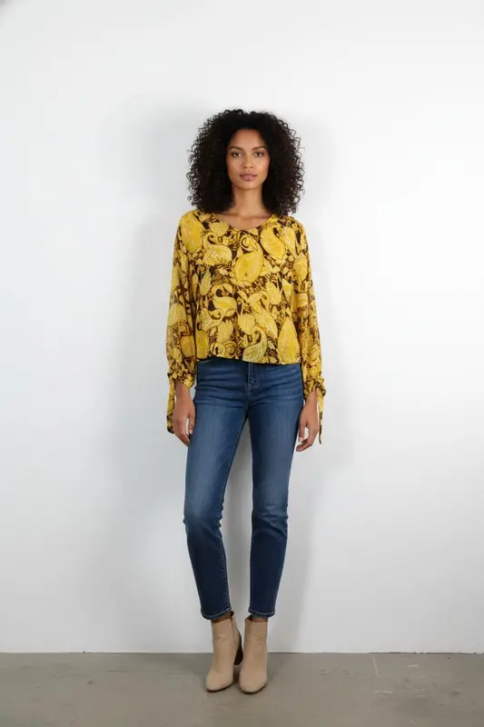 Blouse Jaune et Noire - Taille S/36