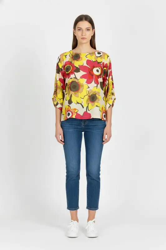 Blouse Jaune et Rouge - Taille S/36