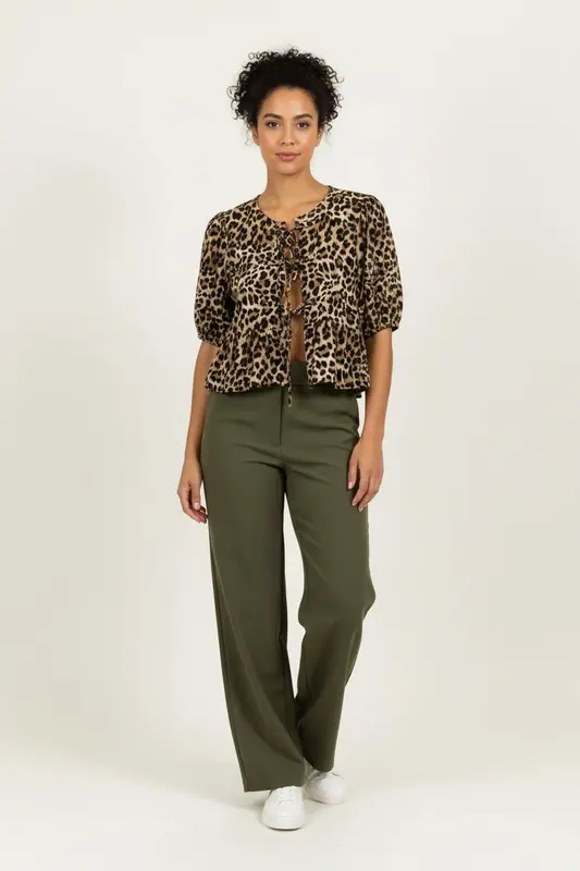 Blouse Léopard Beige et Noir - Taille S/36