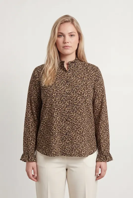 Blouse Léopard Marron et Beige - Taille XXL/44