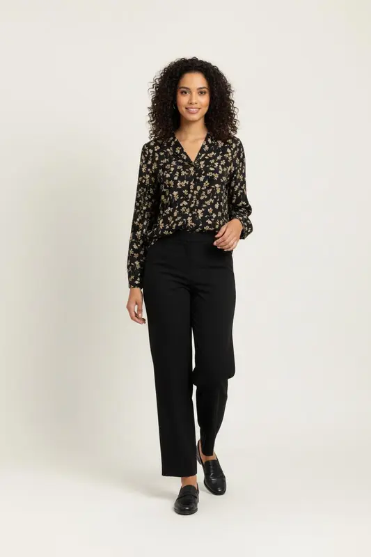 Blouse Noire et Beige - Taille XS/34