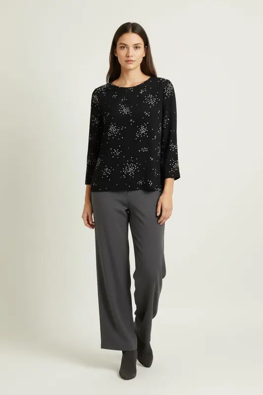 Blouse Noire et Blanche - Taille M/38