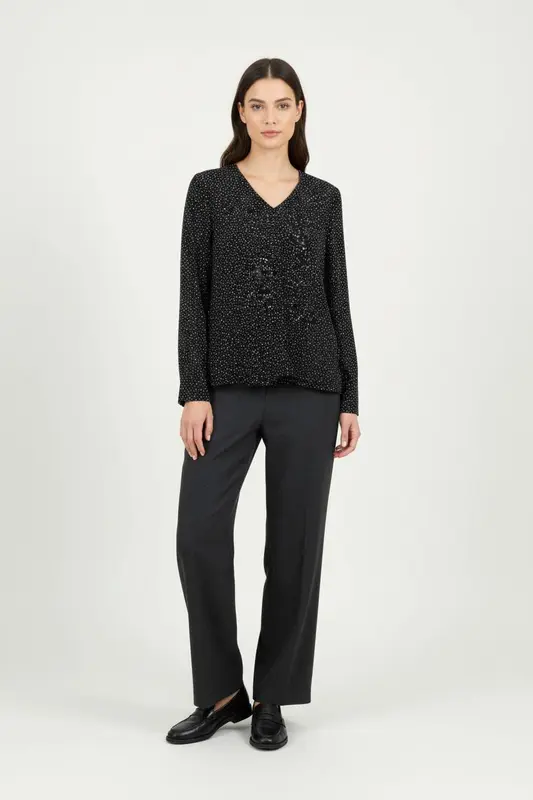 Blouse Noire et Blanche - Taille XL/42