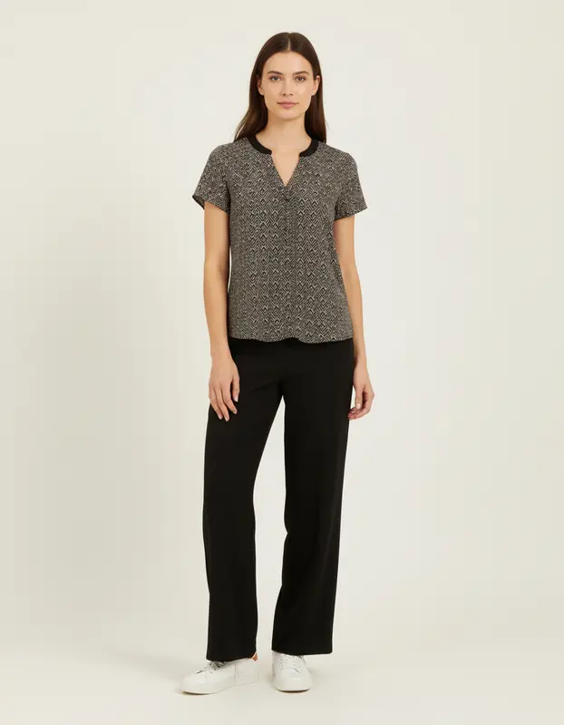 Blouse Noire et Blanche - Taille XS/34