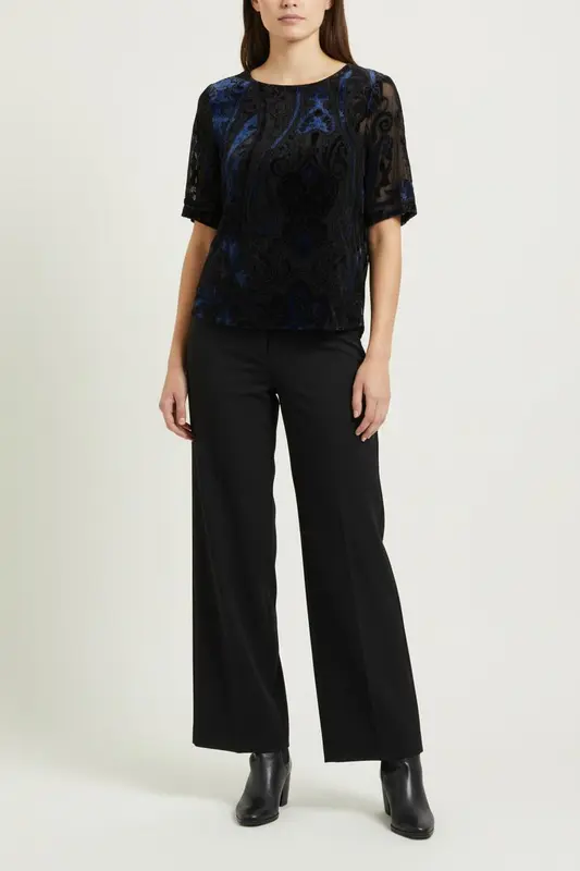 Blouse Noire et Bleue - Taille M/38