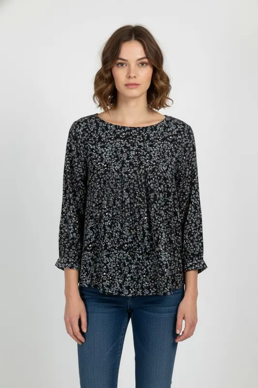 Blouse Noire et Bleue - Taille XL/42