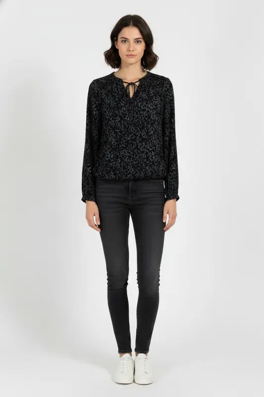 Blouse Noire et Grise - Taille M/38