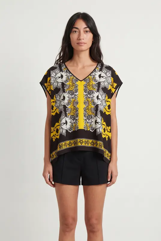 Blouse Noire et Jaune - Taille M/38