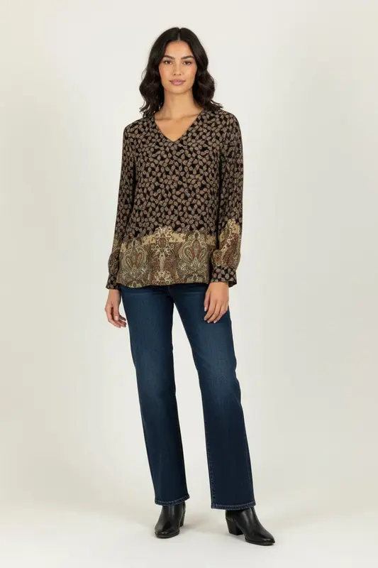 Blouse Noire et Marron - Taille M/38