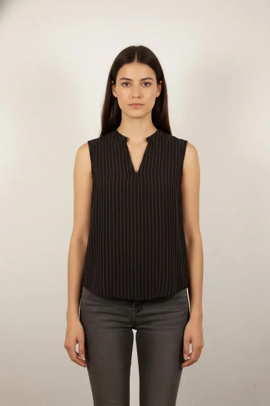 Blouse Noire et Orange - Taille S/36
