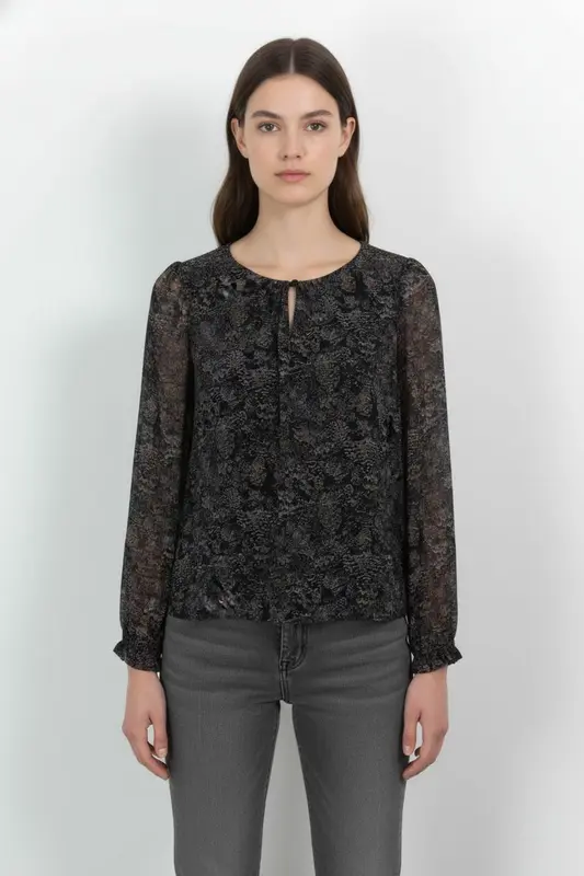 Blouse Noire et Violette - Taille M/38