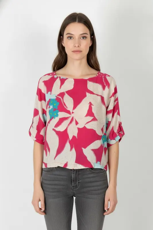 Blouse Rose et Beige - Taille L/40