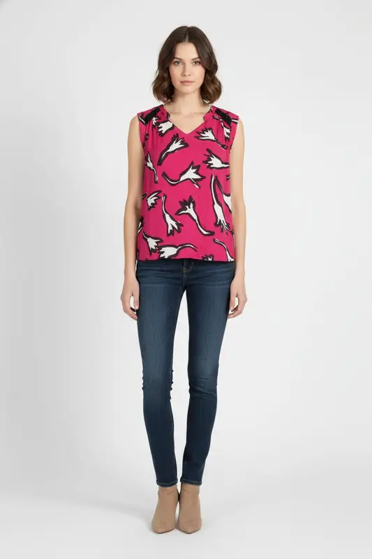 Blouse Rose et Blanc - Taille M/38