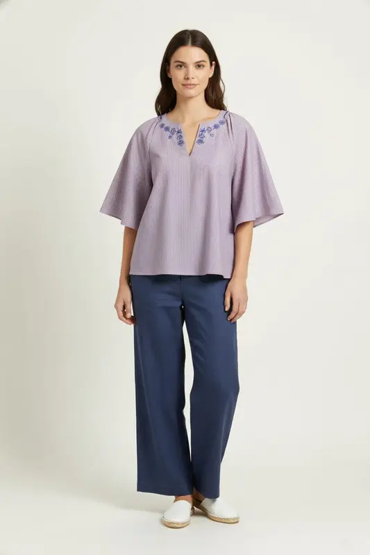 Blouse Rose et Bleu - Taille S/36
