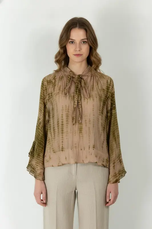 Blouse Rose et Verte - Taille XS/34