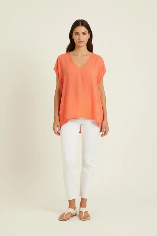 Blouse rose/orange - Taille S/36
