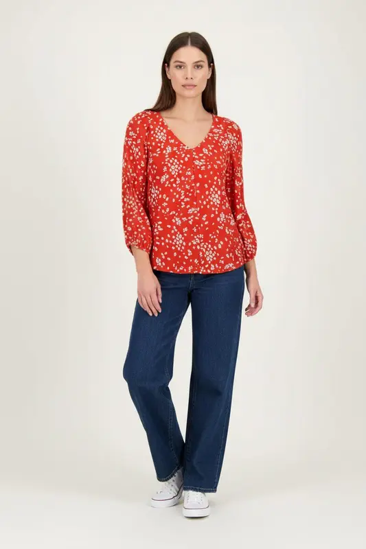 Blouse Rouge et Blanche - Taille S/36