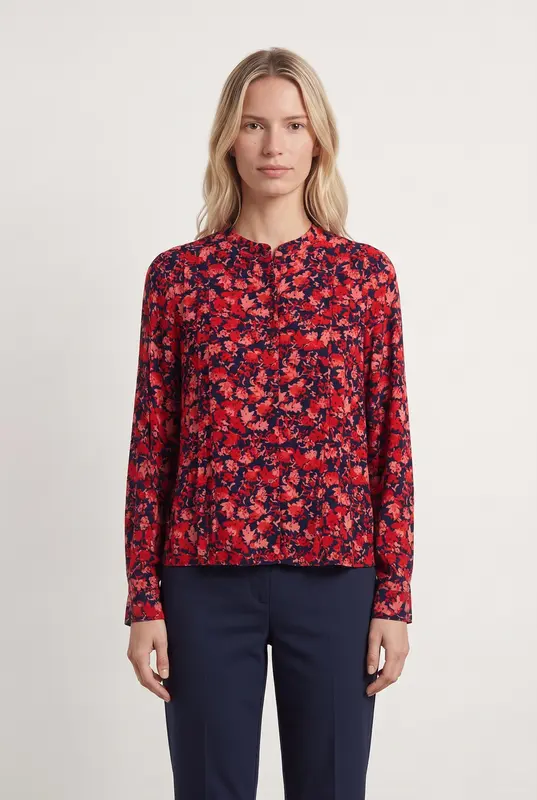 Blouse Rouge et Bleu Marine - Taille M/38