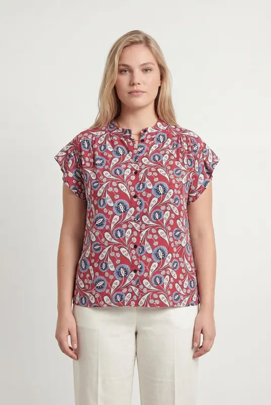 Blouse Rouge et Bleu - Taille XXL/44