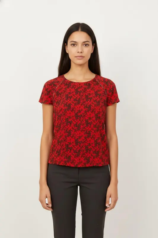 Blouse Rouge et Noire - Taille S/36