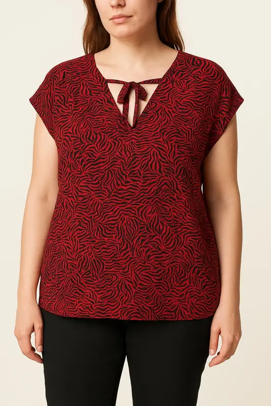 Blouse Rouge et Noire - Taille XXL/44