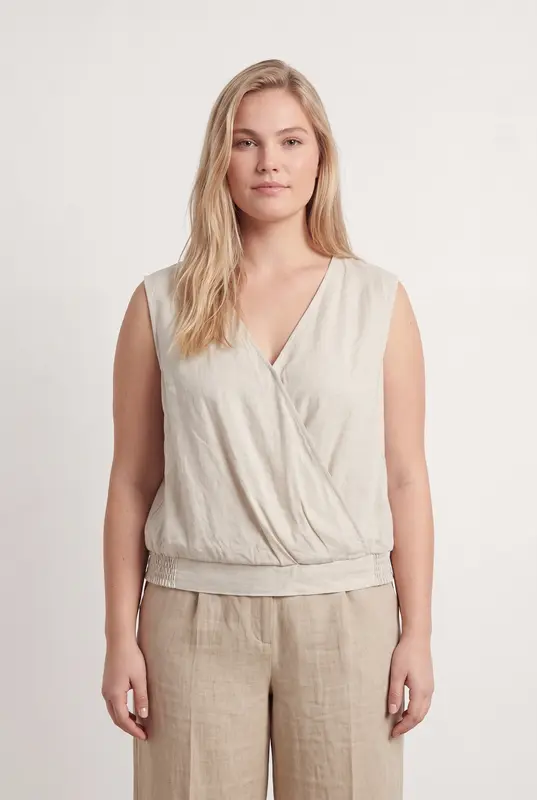 Blouse Sans Manches Beige - Taille XL/42