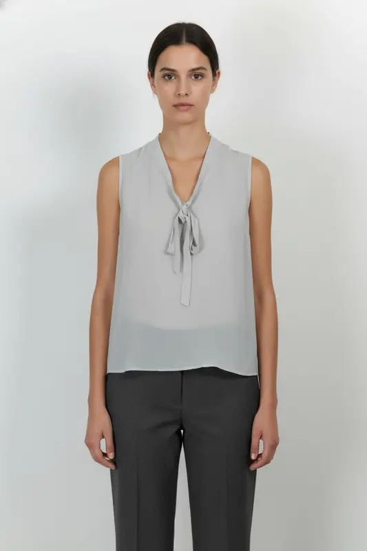 Blouse Sans Manches Grise - Taille M/38