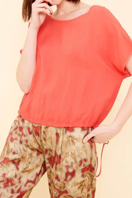 Blouse unie coulissée - S/36