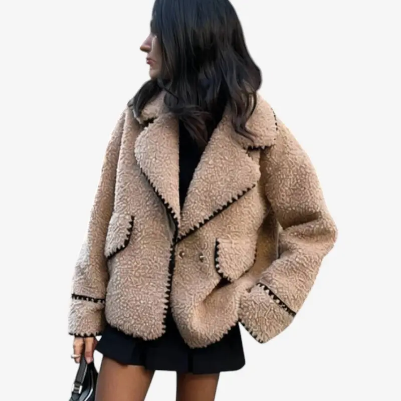Blouson aviateur femme en polaire col revers