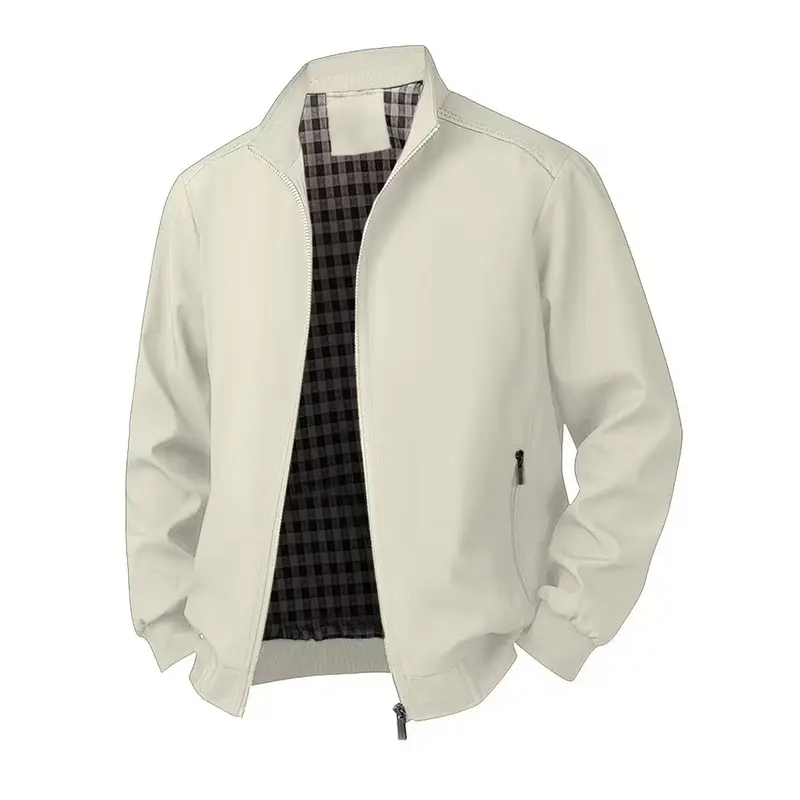 Blouson bomber casual homme à col montant, toucher velours