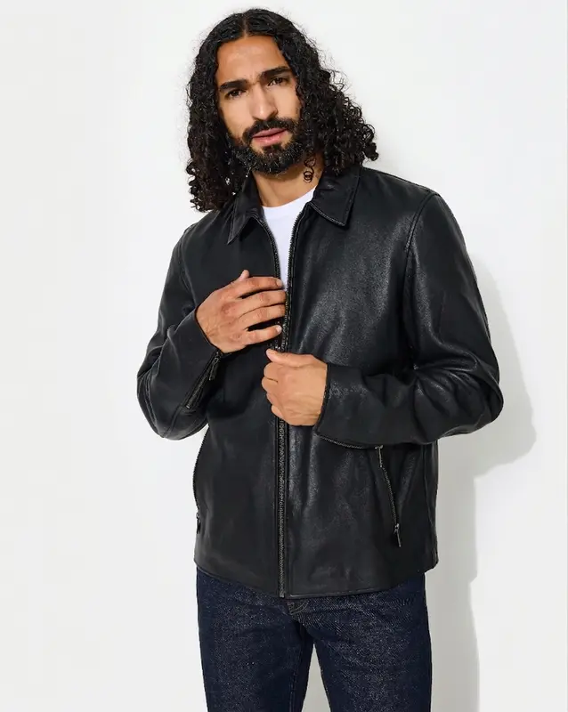 BLOUSON EN CUIR TROOPER NOIR