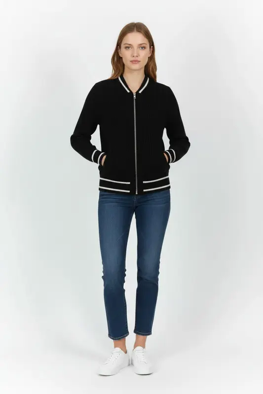 Blouson Noir et Blanc - Taille XS/34