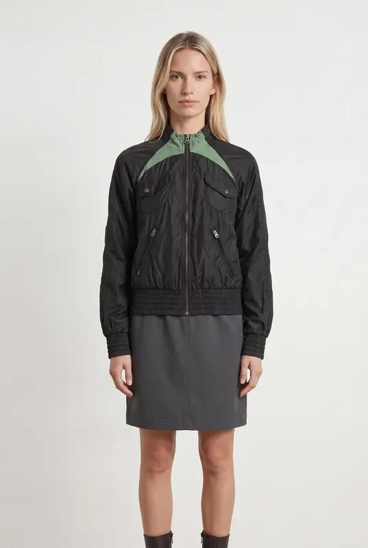 Blouson Noir et Vert - Taille S/36