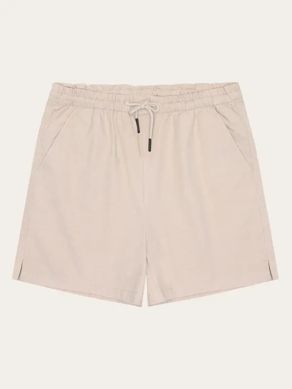 Boardwalk slub shorts with elastic waist - GOTS/Vegan - Light feather gray