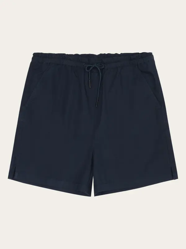 Boardwalk slub shorts with elastic waist - GOTS/Vegan - Total Eclipse