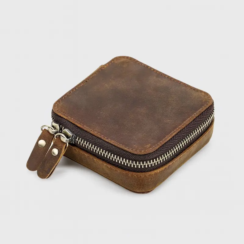 Boîte à bijoux en cuir pour montres, bagues & colliers