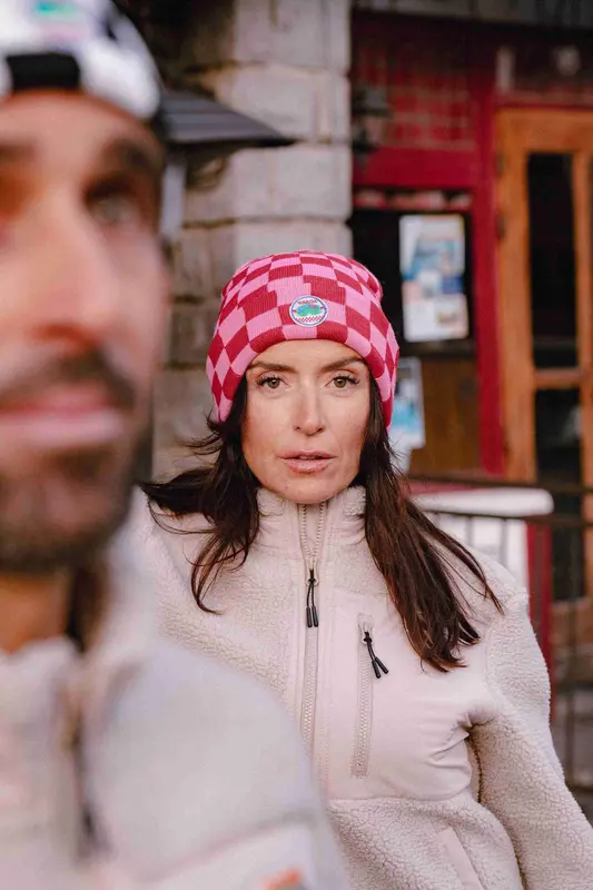 Bonnet à damier Move Rose/Rouge