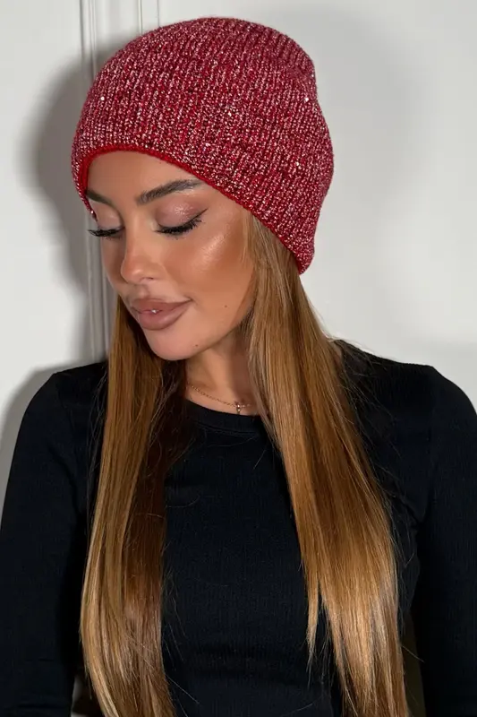 Bonnet Chiné à Sequins - Brillance et Chaleur Hivernale