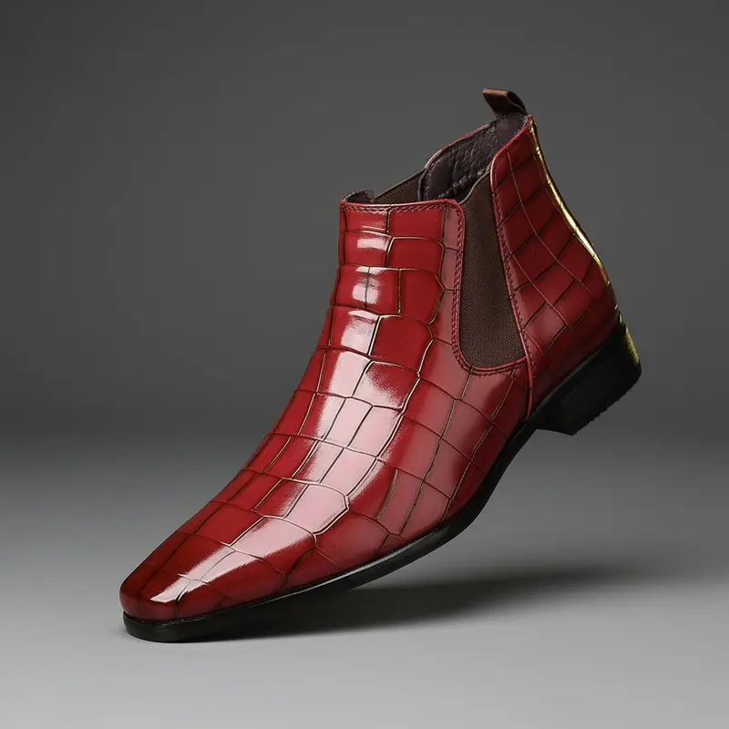 Boots chelsea Phase-20 effet croco, finition brillante