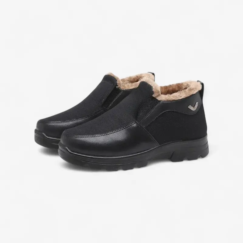 Bottes à bout rond doublées polaire antidérapantes