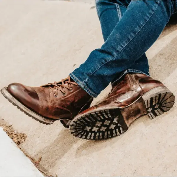 Bottes à lacets homme style vintage robuste